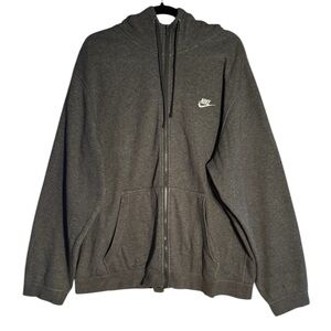 Nike Men’s XXL Charcoal Gray Full Zip Hoodie Sweatshirt Athletic Streetwear
